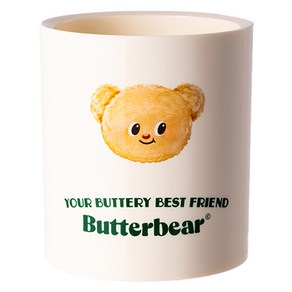 버터베어 원형 펜꽂이, 심플화이트, 1개