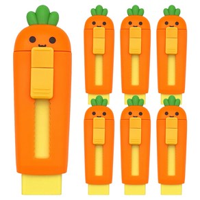 조선문방구 무기력 슬라이드 지우개, 당근, 7개
