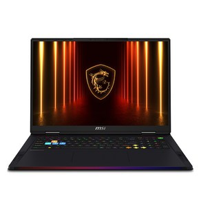 MSI 2025 레이더 18 HX 코어Ulta9 지포스 RTX 5080, 블랙, 4TB, 64GB, WIN11 Home, Raide 18 HX AI A2XWIG-U9 UHD+ Mini LED Win11 (207)