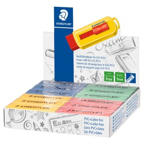 스테들러 슬라이딩 컬러 지우개 리필 4종 x 6p 세트 525RPS1S, 파란색, 초록색, 노란색, 빨간색, 1세트