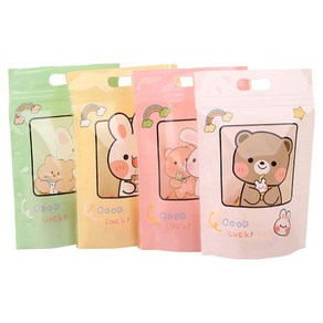 아트조이 구디백 스탠딩 지퍼백 간식봉투 4종 x 12p + 2p 랜덤발송 세트, 토끼와 곰, 1세트
