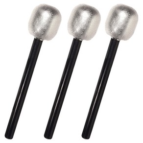 비에이비오 반짝이 마이크 모형, 실버, 3개