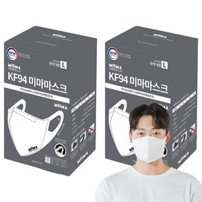 미마마스크 보건용 마스크 대형 KF94, 30개입, 2개, 흰색