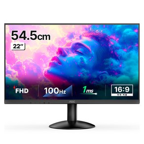 AOC 알파스캔 FHD 보더리스 100 무결점 모니터, 54.5cm, 22B30HM2