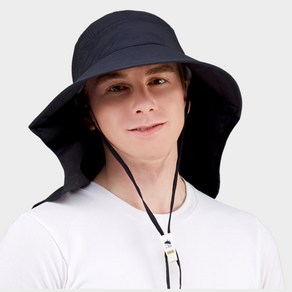 썬글레이드 UV 와이드 아쿠아 플랩캡 성인, 블랙, 1개