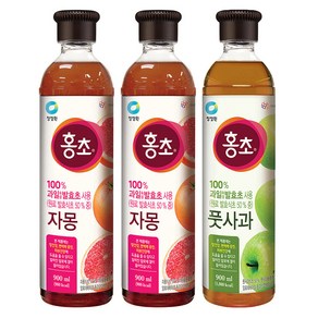 홍초 자몽 900ml 2p + 풋사과 900ml, 1세트