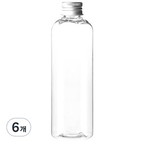 병도매닷컴 AT500 투명28 음료용기 알루미늄 실버캡, 500ml, 6개