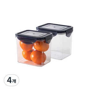 코데아D 투명 밀폐용기 직사각 850ml, 단품, 4개