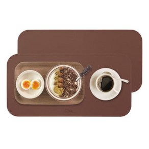 디아르 플래티넘 실리콘 식탁매트 브런치, 초코브라운, 39 x 19.5 cm, 2개