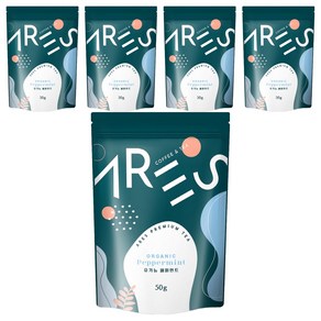 아레스 유기농 페퍼민트 허브차, 50g, 1개입, 5개