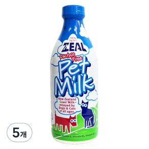 질 ZEAL 뉴질랜드 프리미엄 강아지우유 펫밀크, 우유맛, 1000ml, 5개