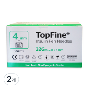 메덱셀 TopFine 인슐린 펜니들 32G 4mm, 2개