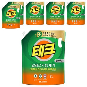 [비건라이프] 테크 알레르기 원인물질 제거 일반용 액상세제 리필, 2L, 6개