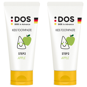 도스인어드밴스 어린이 치약 STEP2 저불소 사과향, 60ml, 2개