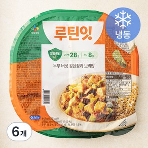 CJ제일제당 루틴잇 두부 버섯 강된장과 보리밥 (냉동), 442g, 6개