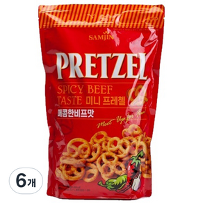 미니 프레첼 매콤한 비프맛, 300g, 6개