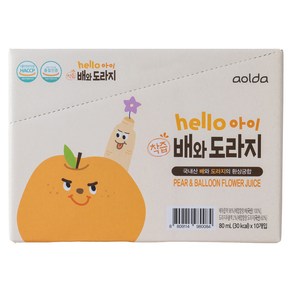 아올다 헬로아이 착즙 배와도라지, 혼합맛(배/도라지), 80ml, 10개