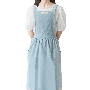 젊은이마켓 코튼 캔버스 조끼 원피스형 앞치마, 스카이블루, 1개