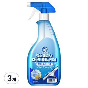 청소해결사 다용도 유리세정제, 600ml, 3개