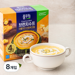 풀무원 브런치수프 더블치즈 단호박 크림 (냉장), 180g, 8개입