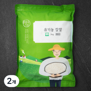 광복곡물 유기농 찹쌀, 3kg, 2개