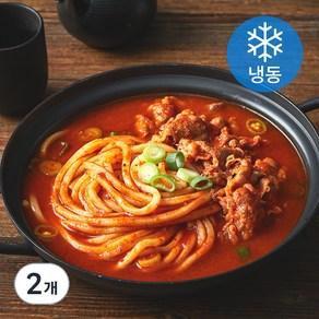 푸딩프렙 얼큰 우삼겹 우동나베 (냉동), 460g, 2개