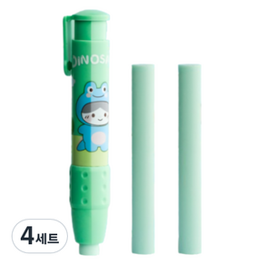 꼬까 슬라이드 캐릭터 지우개 팬 본체 + 리필 2p 세트, 그린, 4세트