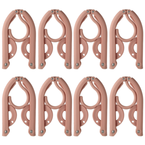 워니즈 출장 여행용 휴대용 접이식 옷걸이, 핑크, 8개