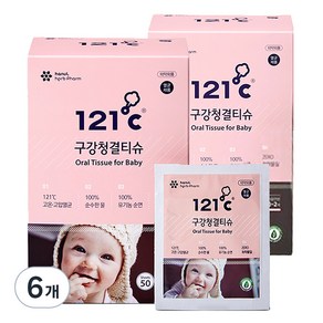 121도씨 구강청결티슈 50매, 450g, 6개