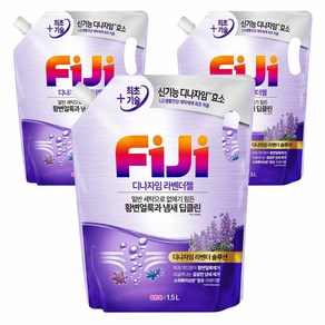 피지 디나자임 딥클린 라벤더젤 실내건조 액체세제 일반용 리필 라벤더향, 1.5L, 3개