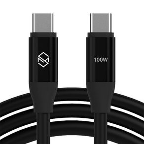 신지모루 E Make 칩 100W C to C PD 초고속충전 케이블, 1m, 블랙, 1개