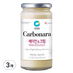 청정원 베이컨 앤 크림 까르보나라 파스타 소스, 350g, 3개