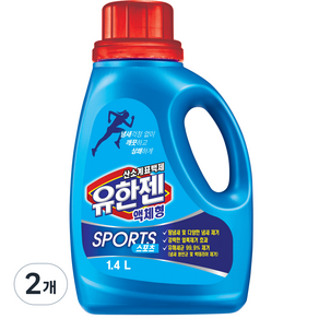 유한젠 스포츠 산소계 표백제 액상 용기형, 1.4L, 2개