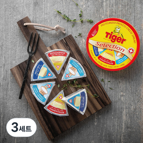 에미 타이거 셀렉션 포션 치즈세트 크리미 23.3g x 2p +그뤼에르 23.3g x 2p + 에멘탈러 23.3g x 2p, 3세트, 140g