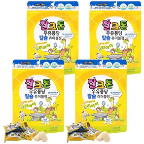 잘크톤 우유퐁당 칼슘 츄어블정 우유맛 15p, 4개, 15정