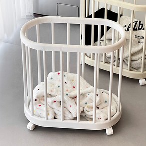 리빙공감 이동식 틈새 빨래 핸들형 세탁바구니, 화이트