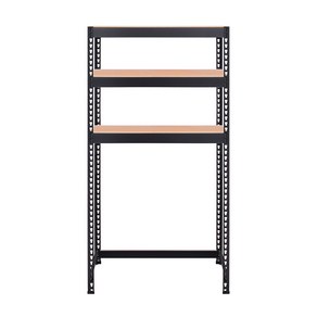 스피드랙 V2 세탁기 선반 3단 800 x 300 x 1800 mm, 블랙(앵글), 우드 + 화이트(보드)