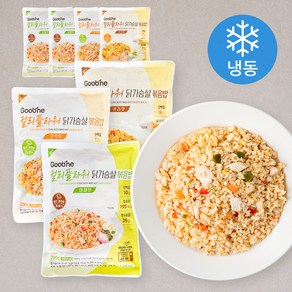 굽네 컬리플라워 닭가슴살 볶음밥 야채맛 200g x 3팩 + 갈릭맛 200g x 2팩 + 커리맛 200g x 2팩 (냉동), 1세트