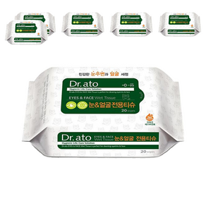 닥터아토 눈&얼굴 전용티슈 휴대형, 70g, 20매입, 6개