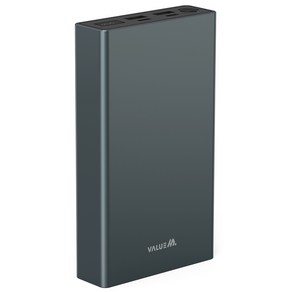 밸류엠 100W PPS 초고속 충전 PD 메탈 보조배터리 20000mAh 멀티단자 + 60W C to C 케이블 세트