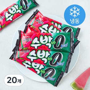 롯데웰푸드 씨없는 수박바 0kcal (냉동), 75ml, 20개