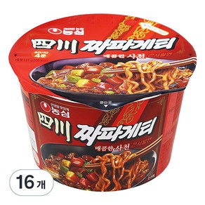 농심 사천 짜파게티 큰사발면 115g, 16개