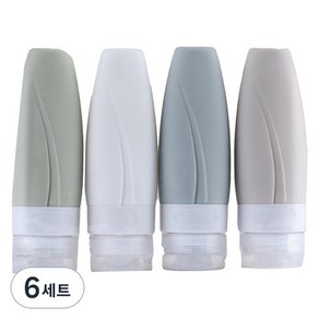 여행 다목적 실리콘 공병 60ml x 4종 세트 A형, 혼합색상, 6세트