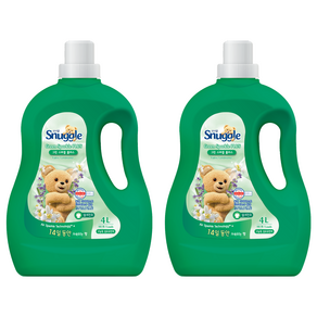 스너글 그린스파클 플러스 섬유유연제 본품, 4L, 2개