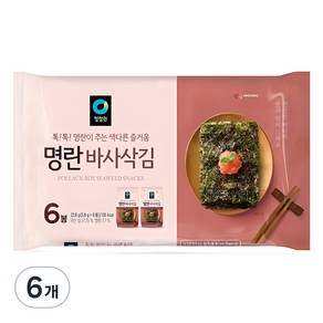 청정원 명란맛 바사삭김, 22.8g, 6개