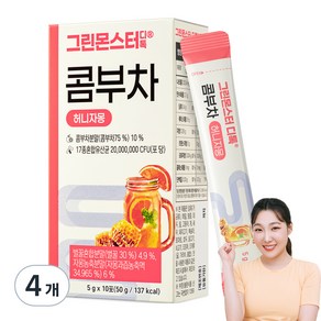 그린몬스터 디톡 허니자몽 콤부차, 5g, 10개입, 4개