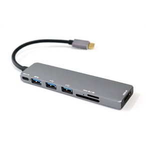 스토리링크 USB C타입 7포트 HDMI 멀티포트 허브 DEX 7UP SKP-UH760V2, 그레이, 1개