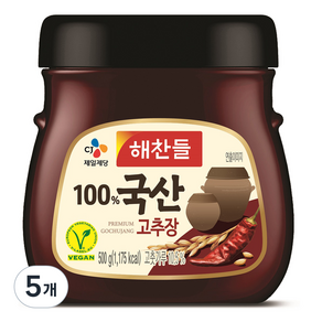 100% 국산 고추장, 500g, 5개