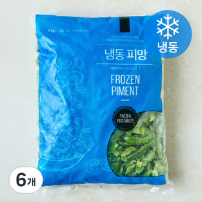 글로벌냉동식품 중국산 청피망 슬라이스 (냉동), 6개, 1kg