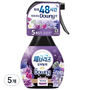 페브리즈 섬유탈취제 강력탈취 미스티크 본품, 370ml, 5개